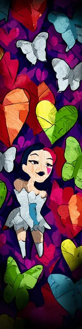 Free blue butterfly bookmark in blueu and red